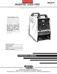 Lincoln Electric INVERTEC IM526-B User's Manual