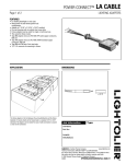 Lightolier Power-Connect La Cable User's Manual