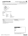 Lightolier Emergency Lighting HL User's Manual
