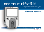 Lifescan OneTouch Profile blood glucose monitor User's Manual