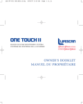 Lifescan One Touch ll User's Manual