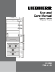 Liebherr NoFrost Combined Refrigerator-Freezers CS 1640 7082 481-01 User's Manual