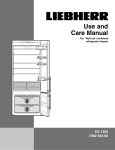 Liebherr NoFrost combined refrigerator-freezer CS 1400 7082 663-00 User's Manual