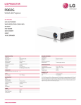 LG PB60G Specification Sheet