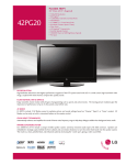 LG 42PG20-UA Specification Sheet
