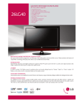 LG 26 40-UA Specification Sheet