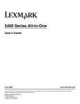 Lexmark 5400 User's Manual