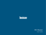 Lexicon RV Receiver User's Manual