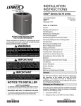 Lenox Air Conditioner Elite Series User's Manual