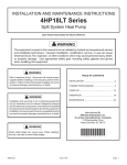 Lennox International Inc. 4HP18LT User's Manual