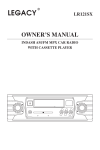 Legacy Car Audio LR121SX User's Manual