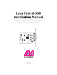 Lava Computer Lava SSerial-550 User's Manual