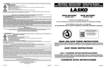 Lasko LAS3300 User's Manual
