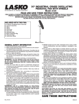 Lasko Fan 3138 User's Manual