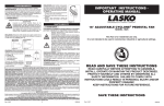 Lasko CYCLONE 1825 User's Manual