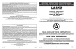 Lasko Breeze Machine 505 User's Manual