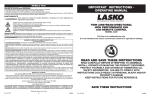 Lasko 4420 User's Manual