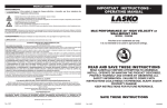 Lasko 2250QM User's Manual