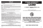 Lasko 1850 User's Manual