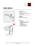KWC DECO 10.031.223. User's Manual