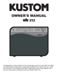 Kustom WAV 212 User's Manual