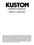 Kustom KMA16/16R User's Manual