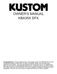 Kustom KBA35XDFX User's Manual