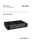 Krell Industries KAV-250p User's Manual
