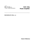 Krell Industries KAV-150a User's Manual