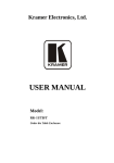 Kramer Electronics Ventilation Hood t User's Manual