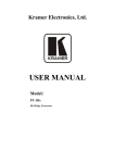 Kramer Electronics VCR PT-1Hs User's Manual