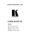 Kramer Electronics RC-8 User's Manual