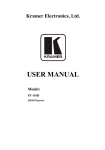 Kramer Electronics PT-101H User's Manual