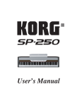 Korg SP 250 User's Manual