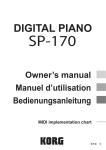 Korg SP-170 User's Manual