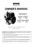 Kohler K301 User's Manual