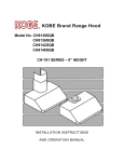Kobe Range Hoods CH-191 User's Manual