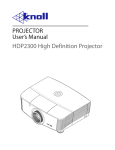 Knoll Systems Projector HDP2300 User's Manual