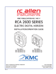 KMC Clock RCA 2600-3 User's Manual