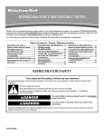 KitchenAid W10213162A User's Manual