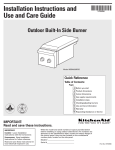 KitchenAid KSBN220PSS User's Manual