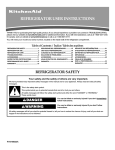 KitchenAid Refrigerator W10168322A User's Manual