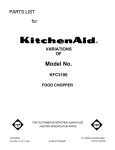 KitchenAid KFC3100 User's Manual