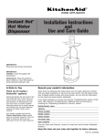 KitchenAid Instant Hot Hot Water Dispenser User's Manual