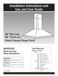 KitchenAid 36" (91.4 cm) 48" (121.9 cm) Island Canopy Range Hood User's Manual