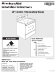 KitchenAid 30" Electric Freestanding Range User's Manual