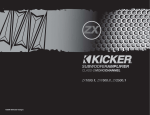 Kicker ZX1000.1 User's Manual
