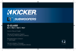 Kicker L7 Owner's Manual