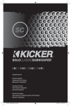 Kicker 2009 Solo Classic Subwoofer Owner's Manual