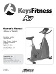 Keys Fitness A7 User's Manual